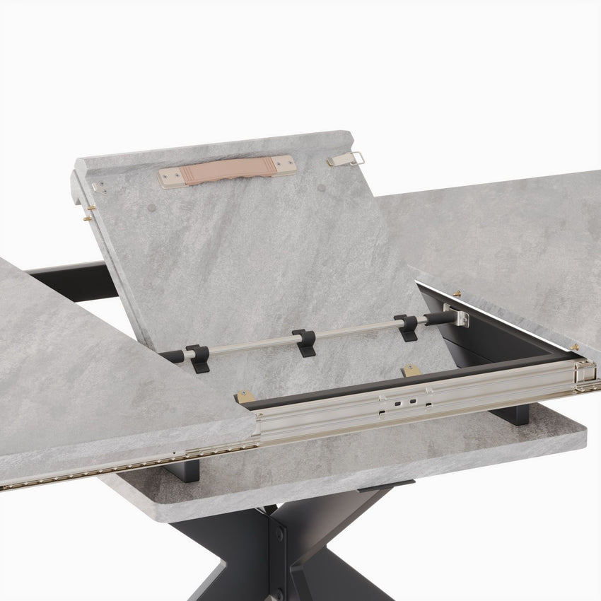 62.4" extendable 78.15" dining Table Set for 6 - 8 Person for Dining Room,C - shaped Tube Soft padded armless dining chair and Very large Dining Room Table Kitchen Table Chair Set with metal Legs - 7DAY'S