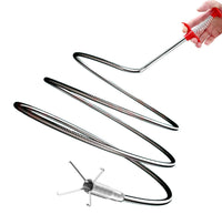 63 Inch Sink Drain Snake, Drain Clog Remove Tool With 4 Claws, Flexible Grabber Claw Pick Up Tool, Drain Snake Hair Drain Clog Remover Tool, Home Sink And Toilet Drain Cleaner Tool - 7DAY'S