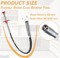 63 Inch Sink Drain Snake, Drain Clog Remove Tool With 4 Claws, Flexible Grabber Claw Pick Up Tool, Drain Snake Hair Drain Clog Remover Tool, Home Sink And Toilet Drain Cleaner Tool - 7DAY'S