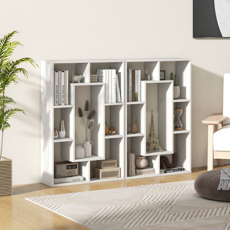 7 - Cube Geometric Bookshelf Modern Decorative Open Bookcase - 7DAY'S