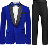 Boys Velvet Suits Slim Fit Tuxedo 2 Piece Kids Blazer Jacket Pants Formal Sizes 4-20 Fashion Ring Bearer Outfit for Wedding