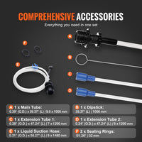 VEVOR 6.5L Pneumatic/Manual Oil Extractor Pump, Fluid Extractor Pump for Automotive Fluids Vacuum Evacuation, Oil Change & Fluid Change Tool with Dipstick and Suction Hose