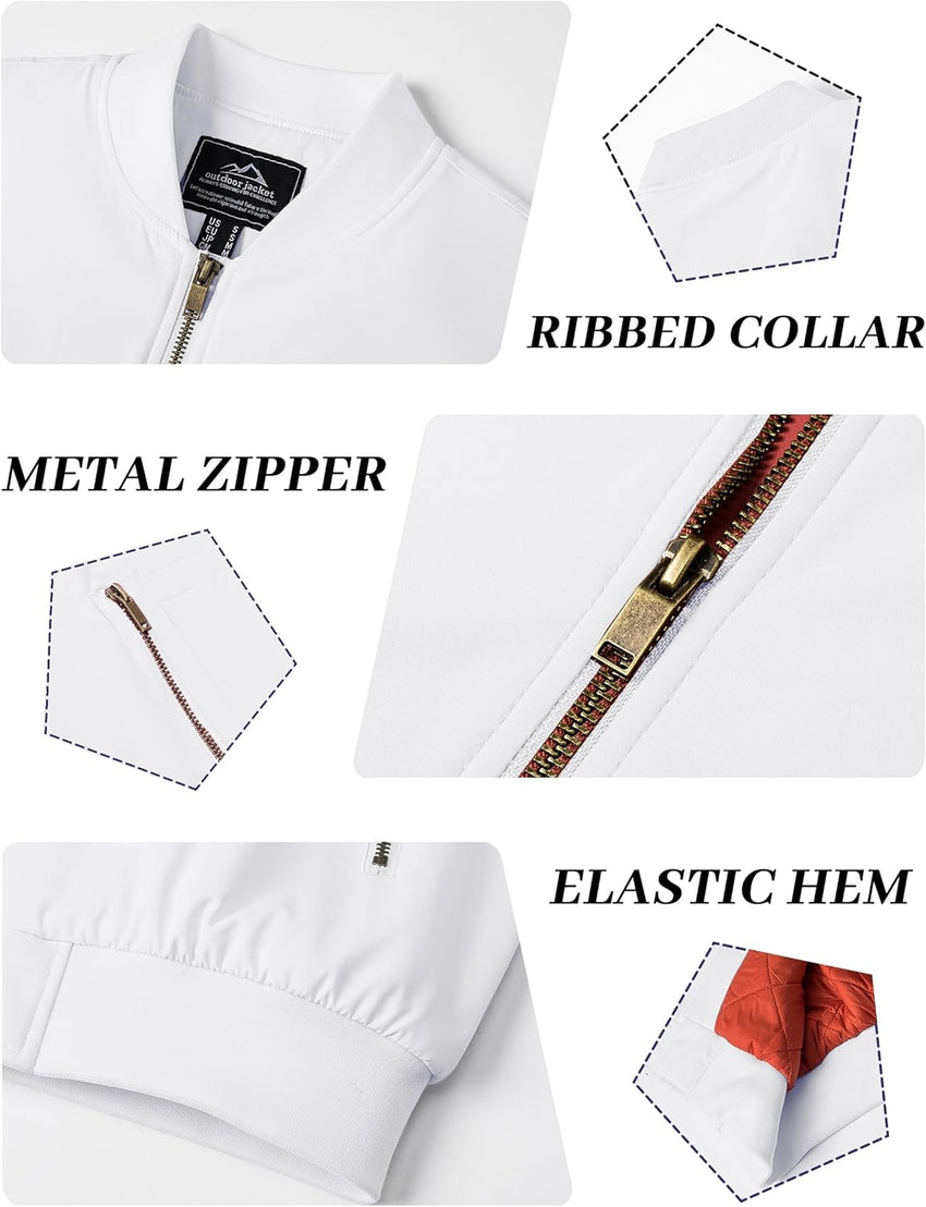 7DAY'S Men's Jacket Casual Windproof Bomber Jackets Full Zip Windbreaker Warm Winter Padded Coats