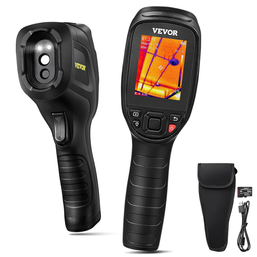VEVOR Thermal Imaging Camera, 320 x 240 Pixels Super Resolution, 25Hz Refresh Rate Infrared Camera with -4 to 752°F Temperature Range, 32G Built-in SD Card, and Rechargeable Li-ion Battery