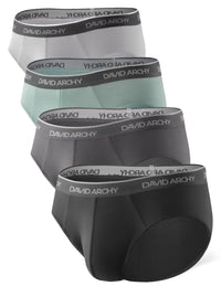 DAVID ARCHY Men's Underwear Briefs Rayon Made from Bamboo Wicking-Moisture Support Pouch Soft Underwear for Men 4 or 7 Pack