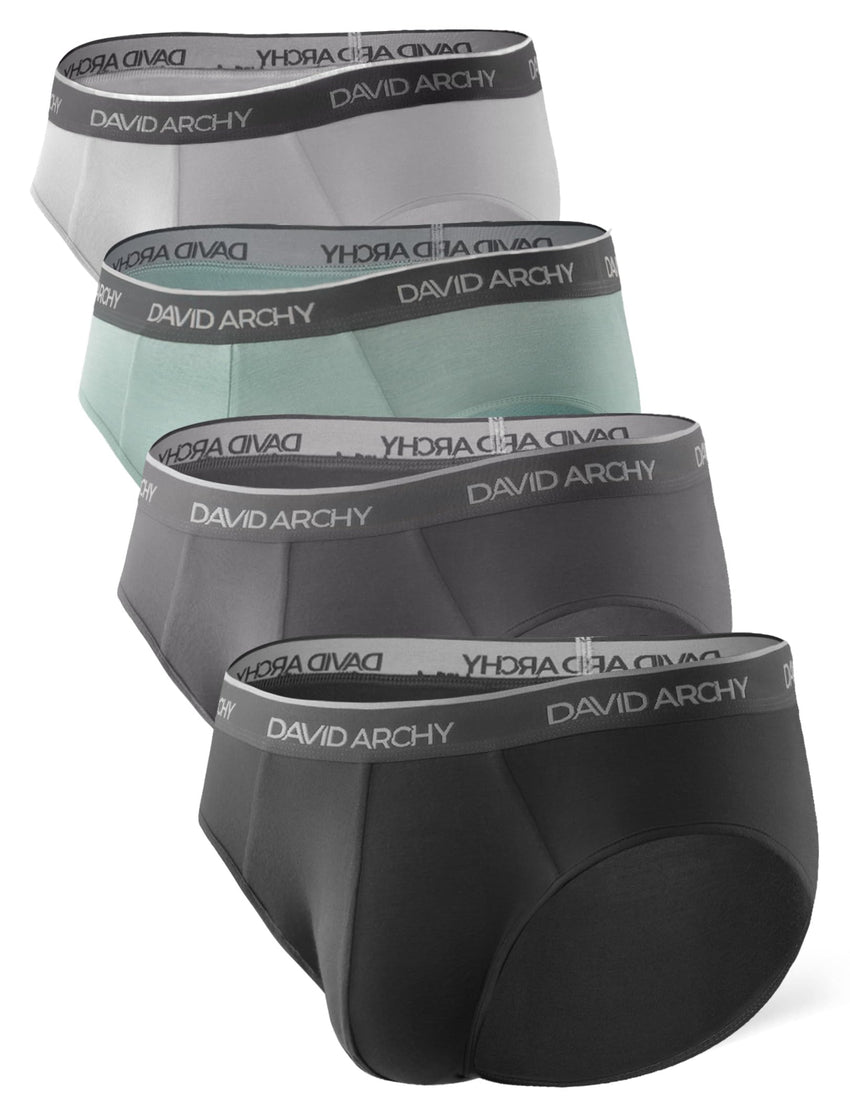 DAVID ARCHY Men's Underwear Briefs Rayon Made from Bamboo Wicking-Moisture Support Pouch Soft Underwear for Men 4 or 7 Pack