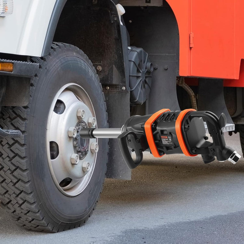 VEVOR 1 Inch Air Impact Wrench, Up to 5175 ft-lbs Beast Reverse Torque Output Pneumatic Impact w/ 8 Inch Anvil for Heavy Duty Machinery/Semi-Truck/Bus