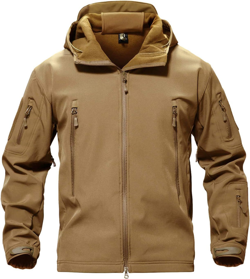 7DAY'S Men's Special Ops Military Tactical Soft Shell Winter Warm Fleece Lined Jacket Rain Hood Coat Hiking Snowboard