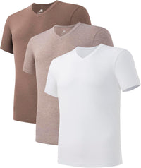 DAVID ARCHY Men's Undershirt Bamboo Rayon Moisture-Wicking V-Neck T-Shirts Stretch Tees for Men, 3 or 5 Pack