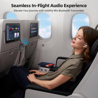 1Mii Bluetooth Transmitter for Airplane, Bluetooth 5.3 Adapter for TV,Airplane Travel Essentials, Aptx Low Latency Wireless Audio Aux for Headphones, Any 3.5mm Jack,Linking 2 Devices (White)