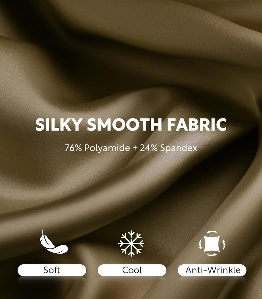 DAVID ARCHY Stretch Satin Boxers for Men, Silk Feeling Boxer Shorts, Breathable Loose Men's Underwear for Sleep 3 Pack