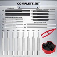 Premium Pin Punch Hammer Set: 25-Piece Punch Set and Hammer with Bench Block, Steel Roll Pin Punch Set, Pin Punches with Replaceable Face Hammer, Mechanical Repair Tool for Maintenance