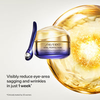 Shiseido Vital Perfection Uplifting and Firming Advanced Eye Cream - 15 mL - Improve Under-Eye Bags, Wrinkles & Dark Circles - Includes Exclusive Massage Roller Tool