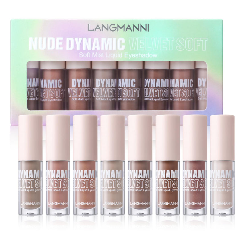 Jolilab 8 Colors Matte Liquid Eyeshadow With Subtle Shimmer Set Waterproof Long-Lasting Neutral Naked Smooth Creamy Eyeshadow Lightweight Gift for Girls and Women