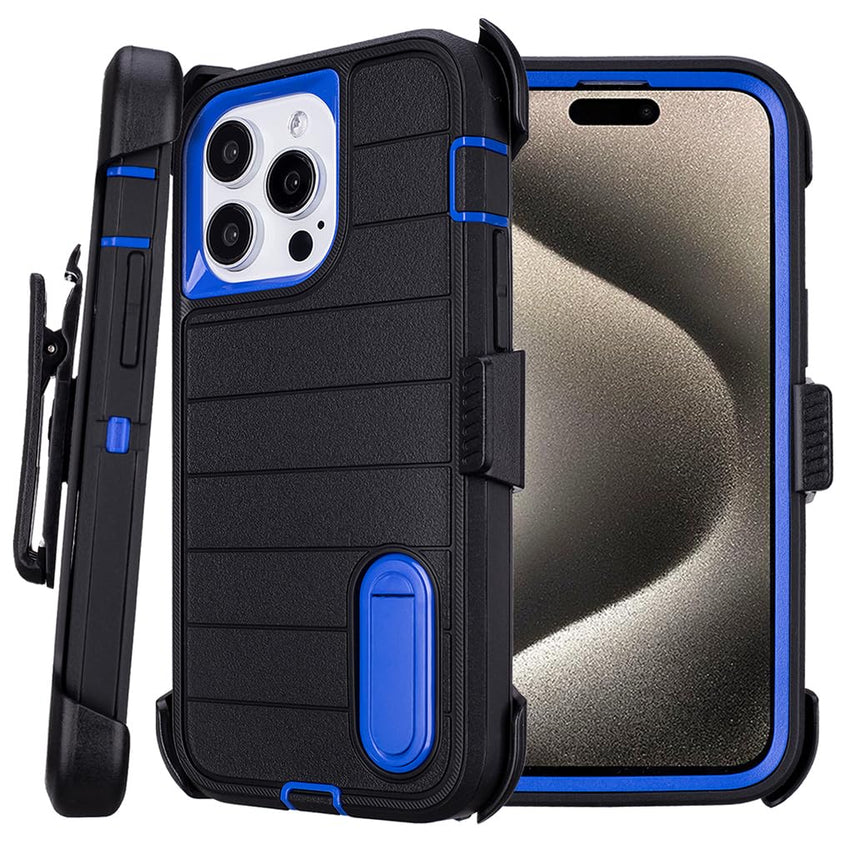 for Phone Case iPhone 15 Pro Max Case Black with Belt Clip Heavy Duty Holster for Shockproof Cases,3 Layers of Sturdy,Military Grade Defender Cover for iPhone 15 Pro Max Cases Black 6.7 Inch