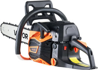 VEVOR 20inch 62CC Gas Powered Chainsaw, 3.8 HP 2 Stroke Engine Gas Power Chainsaws with Non-Slip Handle, Gas Chainsaws with Dual Fuel Tanks, For Wood Cutting, Tree Trimming, and Land Clearing