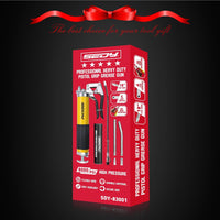 SEDY Heavy Duty Grease Gun Kit - 14oz Free Grease Tube 8000 PSI Pistol High Pressure Flexible Hose Bearing Grease Pump Marine Durable Connectors Adapters Extension Tubes Nozzle Easy Operation