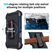 Black for iPhone 16 Case with Belt Clip Holster, Heavy Duty Rugged Military Grade Shockproof Case for iPhone 16 Case Protective Cover with Kickstand 6.1 Inch