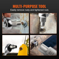 VEVOR Bolt Extractor Set, 32-Piece Bolt and Nut Remover Set, 6mm to 10mm, 13/32" to 3/4", CR-MO Steel Extraction Socket Set with Storage Case, for Removing Damaged Rusted Bolts, Nuts and Screws