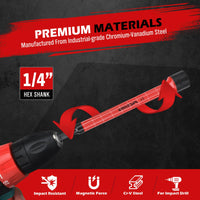 12-Piece Magnetic Nut Driver Set - Premium Impact Power Hex Nut Driver Drill Bit Master Kit, SAE & Metric, 1/4-Inch Quick-Change