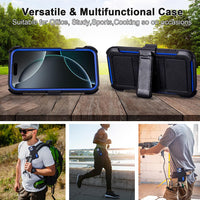 for Phone Case iPhone 16 Pro Case Black with Belt Clip Heavy Duty Holster for Shockproof Cases,3 Layers of Sturdy,Military Grade Defender Cover for iPhone 16 Pro Cases Black 6.3 Inch