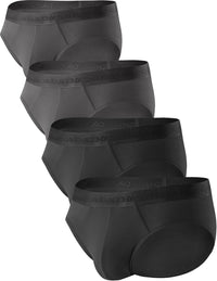 DAVID ARCHY Men's Briefs Modal No Fly Underwear Support Pouch Soft Comfort Briefs for Men 4 Pack