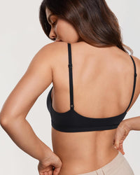 INLYRIC Women's Inbarely Triangle Bralette Plunge Unlined Seamless Bra No Underwire Sexy Comfortable Everyday