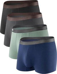 DAVID ARCHY Mens Trunks Underwear Soft Breathable Rayon Made from Bamboo Trunk No Fly Pouch