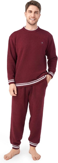 DAVID ARCHY Mens Pajamas Set Ultra-Soft Fleece Pajamas Warm Sleepwear Long Sleeve Lounge Set with Pockets