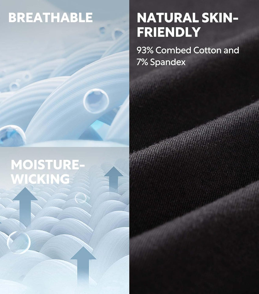 DAVID ARCHY Mens Underwear Cotton Boxer Briefs with Pouch Ultra Moisture Wicking Breathable Soft with Horizontal Fly 3 Pack