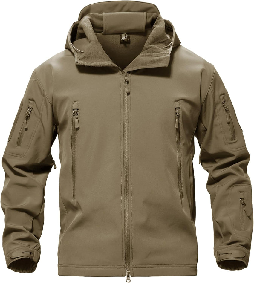 7DAY'S Men's Special Ops Military Tactical Soft Shell Winter Warm Fleece Lined Jacket Rain Hood Coat Hiking Snowboard
