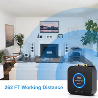 1Mii 2.4GHz Wireless Audio Transmitter Receiver Set for TV, 260Ft/80M Long Range 25ms Low Latency with AUX RCA in/Out,Wireless Audio Adapter for TV PC Powered Speaker Amplifier Soundbar