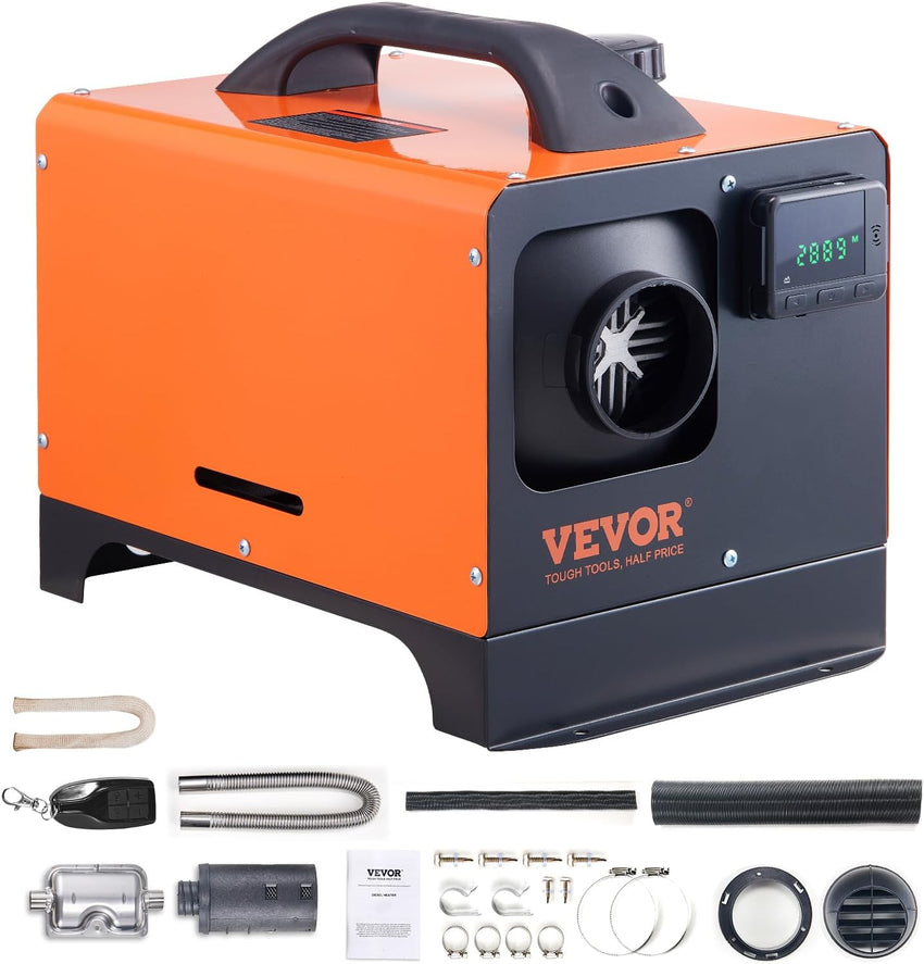 VEVOR 8KW Diesel Heater, Diesel Heater All in One with Automatic Altitude Adjustment, Max 18045 ft, Bluetooth App Control, Remote Control and LCD, Portable Diesel Air Heater for Vehicles and Outdoors