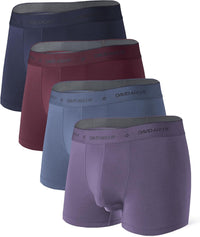 DAVID ARCHY Men's Underwear Ultra Soft Modal Dual Pouch Trunks Ball Pouch Bulge Enhancing Boxer Briefs for Men 3 or 4 Pack