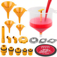 Ultimate No Spill Coolant Funnel Kit - 19-Piece Spill-Free Radiator Funnel Set, Spill Proof Radiator Bleeder Kit, Coolant Filling, Radiator Filler, Extra Funnels and Adapters for Universal Vehicle