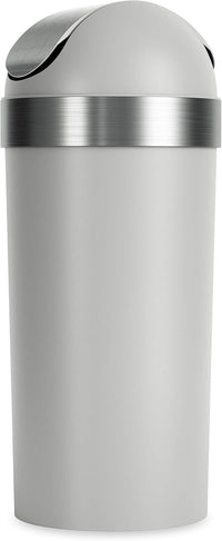 Umbra Venti Kitchen Trash Can with Swing Top Lid, Large 16-Gallon (62 L) Capacity, Grey