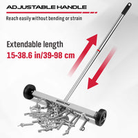 Magnet Sweeper Magnetic Nail Roller: 17-Inch Heavy Duty Magnet Nail Pickup Rolling Tool with Telescoping Adjustable Handle 8.8-Pound Capacity Ideal for Workshop Garage Yard Construction Cleanup