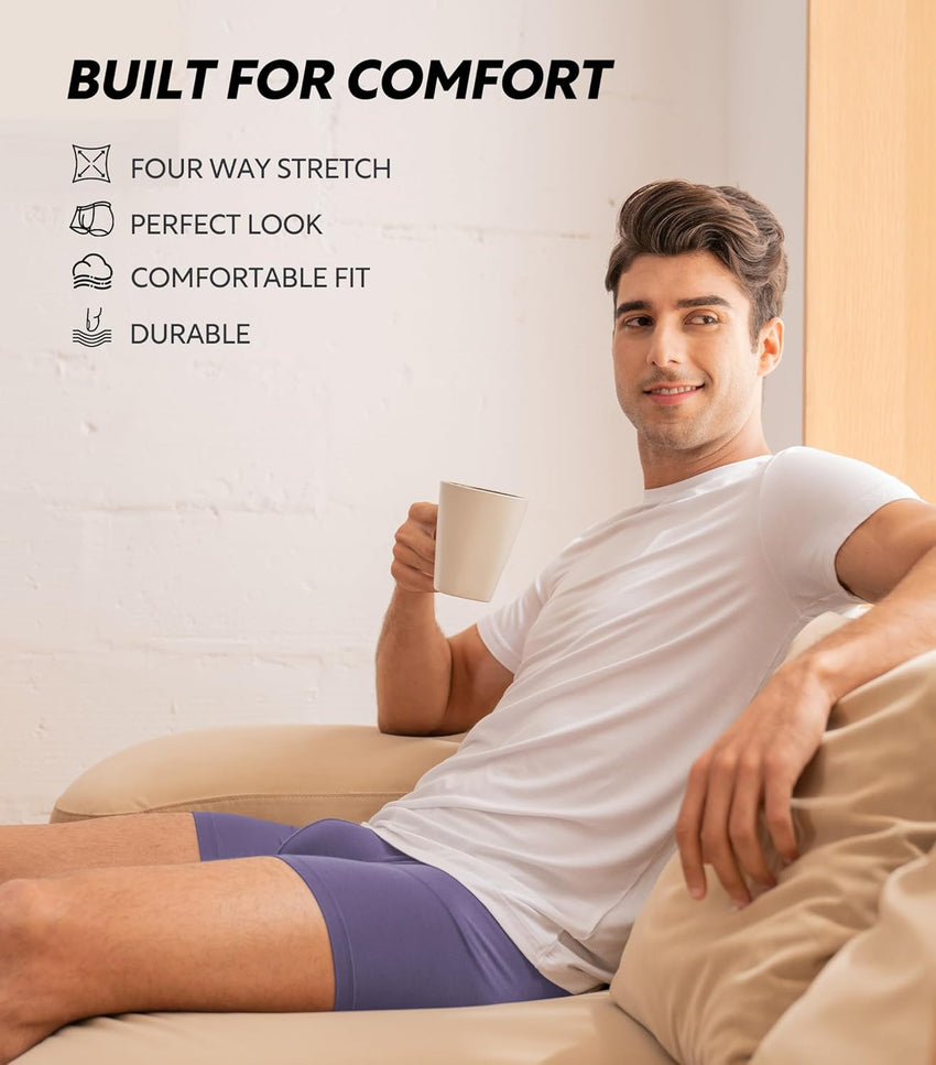 DAVID ARCHY Men's Underwear Ultra Soft Modal Support Pouch Trunks Moisture Wicking Boxer Briefs for Men Multipack