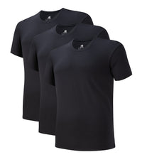 DAVID ARCHY Men's Undershirts Micro Modal Ultra Soft T-Shirts Stretch Moisture-Wicking Crewneck/V-Neck Tees for Men, 3-Pack