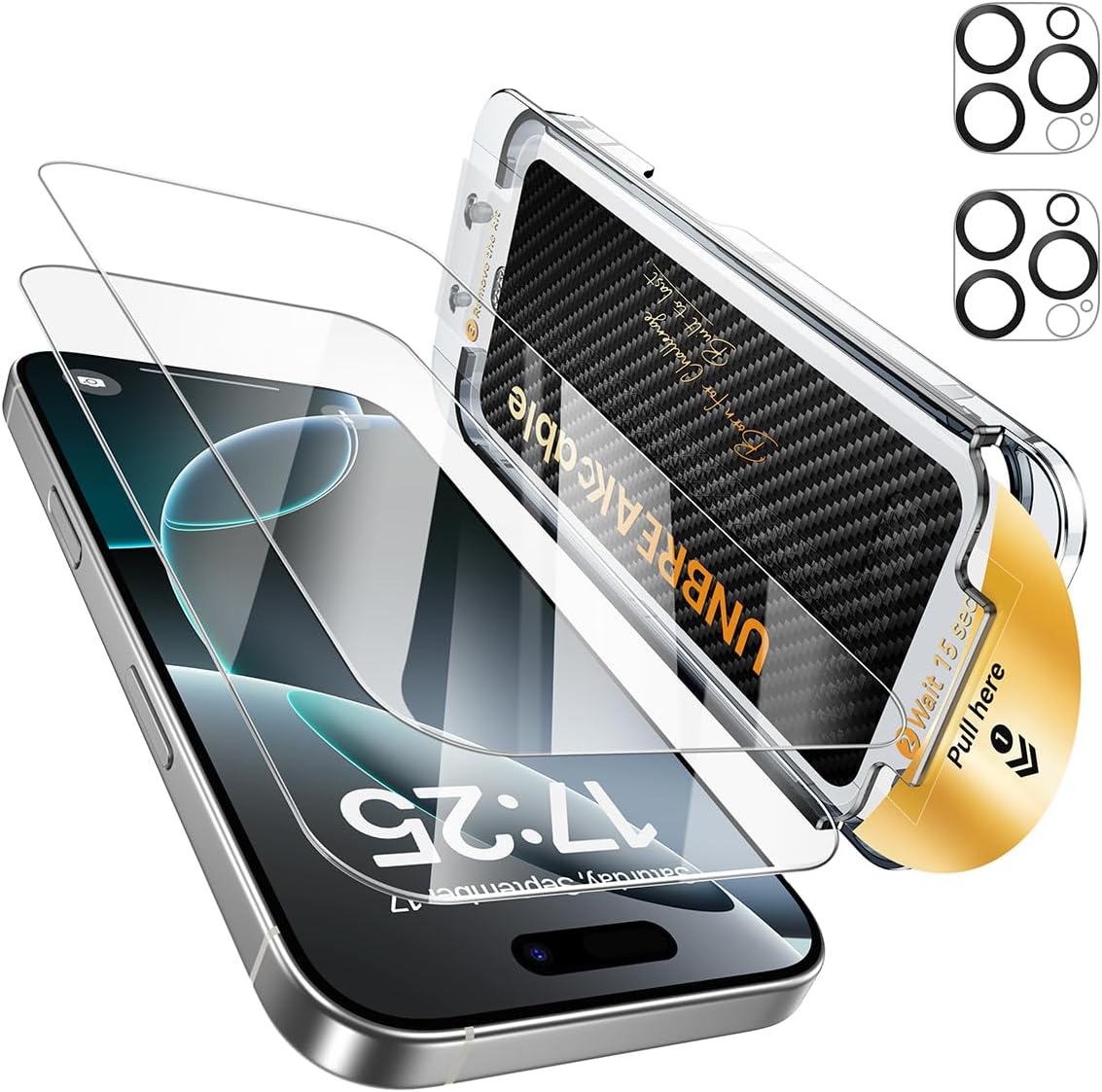 UNBREAKcable 2+2 Pack for iPhone 16 Pro Max Screen Protector & Lens Protector