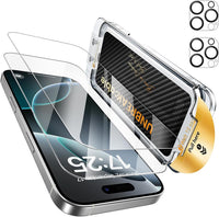 UNBREAKcable 2+2 Pack for iPhone 16 Pro Max Screen Protector & Lens Protector 【Military-Grade】【Easy Install】【Efficient Night Shot】9H+ Shatterproof Tempered Glass Film,Bubble-Free&Anti-Fingerprint ,Case Friendly-6.9 inch