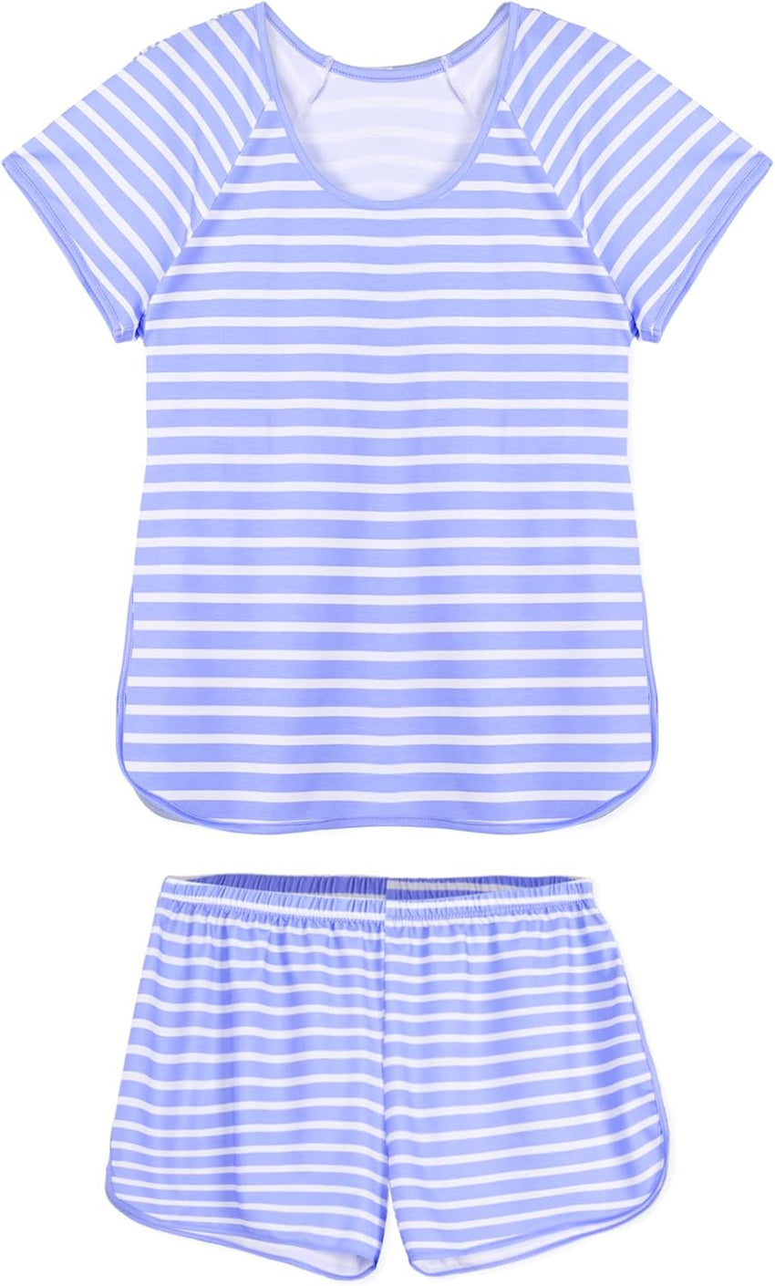 Hilinker Womens Sexy Pajama Set Ruched Lace Trim Cami and Shorts Summer Cute Pjs 2 Piece