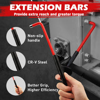 SEDY 32-Piece Hex Key Wrench Set, Metric and SAE Allen Wrenches (0.028-3/8 inch, 0.7-10 mm) L Shape Allen Keys, Chrome Vanadium Steelwith 2x Extension Handle