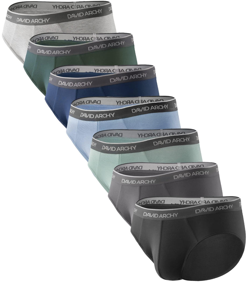 DAVID ARCHY Men's Underwear Briefs Rayon Made from Bamboo Wicking-Moisture Support Pouch Soft Underwear for Men 4 or 7 Pack