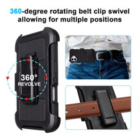 Black for iPhone 16 Case with Belt Clip Holster, Heavy Duty Rugged Military Grade Shockproof Case for iPhone 16 Case Protective Cover with Kickstand 6.1 Inch