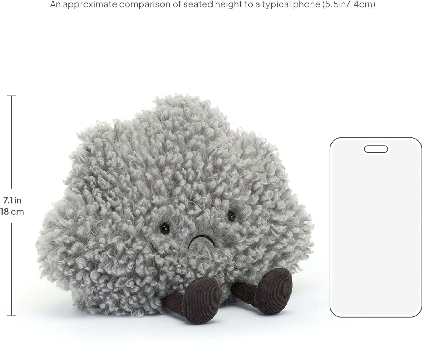 Jellycat Amuseables Storm Cloud Stuffed Toy, 10 inches - Cloud Plush - Fun Gift Idea