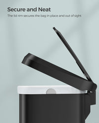 SONGMICS Kitchen Trash Can, 18-Gallon Stainless Steel Garbage Can, with Stay-Open Lid and Step-on Pedal, Soft Closure, Tall, Large and Space-Saving, Black ULTB520B68