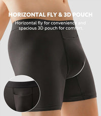 DAVID ARCHY Mens Underwear Cotton Boxer Briefs with Pouch Ultra Moisture Wicking Breathable Soft with Horizontal Fly 3 Pack