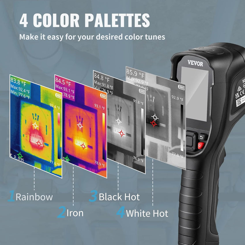 VEVOR Thermal Imaging Camera, 320 x 240 Pixels Super Resolution, 25Hz Refresh Rate Infrared Camera with -4 to 752°F Temperature Range, 32G Built-in SD Card, and Rechargeable Li-ion Battery