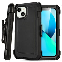 for Black iPhone 15 Case with Belt Clip, Shockproof Heavy Duty Rugged, 3 Layers of Sturdy,Anti-Drop, Military-Grade Defender Cover for iPhone 15 Case Black